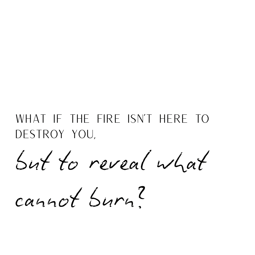 What if the fire isn't here to destroy you